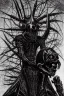 Placeholder: Old photo headless horseman by h r Giger, junji ito, dystopian surrealism, dark horror fantasy, hdr, artstation intricate details, demonic, dark art, dark noir, neoclassical gothic horror