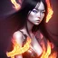 Placeholder: hitomi tanaka long black hair xtreme detailed, 4k, intricate, smoke effects, fire effects, energy effects