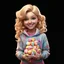 Placeholder: candy girl teenager, 3d, smiling, blonde hair