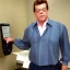 Placeholder: Shooter McGavin from Happy Gilmore diligently paying his taxes