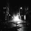 Placeholder: dirty back streetsbright abstract particles waves length sonic capacity black and white cube