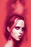 Placeholder: Danish Singer MØ cute , red tones, high lighting