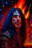 Placeholder: fire, lightning, wind, rain, volcanic lava, fireworks, explosions, multicolored neon lights, Paul Stanley in the art style of Leonardo De Vinci, oil paint on canvas, 32k UHD, hyper realistic, photorealistic, realistic, life-like, extremely detailed, extremely colorful, sharp beautiful professional quality,