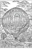 Placeholder: A colorful hot air balloon festival.coloring book page, simple and clean line art, adult drawing book, black and white, crisp black lines, no shades, sharp lines, coloring book for adults, cartoon style, landscape