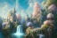 Placeholder: a fairy tale style, white gold castle，waterfall, flowering trees, full of details,real concept art, smooth, bright sunshine，soft light atmosphere, light effect，vaporwave colorful, artstation, concept art, smooth, extremely sharp detail, finely tuned detail, ultra high definition, 8 k, unreal engine 5, ultra sharp focus, illustration, magic ambient, asiatic