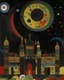 Placeholder: A black dark palace with a moon painted by Wassily Kandinsky