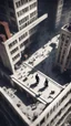 Placeholder: spy vs spy seen from above in tall building in the style of Fallout 4 and Escher, bokeh like f/0.8, tilt-shift lens 8k, high detail, smooth render, down-light, unreal engine, prize winning