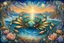 Placeholder: In the style of Josephine Wall, Wide view, Cancer, the crab, the sign of the zodiac, detailed, elegant, complex, award winning masterpiece,