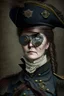 Placeholder: captain of an army victorian times woman with an eye patch