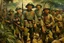 Placeholder: Japanese 1920 oil painting Fedra and the CRM but as Vietnam soldiers.