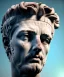 Placeholder: Ultra Realistic image, roman sculpture, marble deluxe material, Angel di maría soccer player, Greece Laurel crown, miguel angel style, chisel style, emperador, waist up portrait, cinematic lighting, God light, god rays, 4k resolution, smooth details, ornate details, soft lighting, unreal engine 5, sky background.