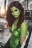 Placeholder: Demi Rose/She-hulk is an extremely gorgeous looking Martian Vampire with green skin and red hair