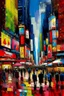 Placeholder: Very premium private eclusive market on times square, emil nolde style, colorful layers