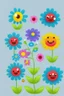 Placeholder: cute avatar flowers on a white backgrounds, detailed