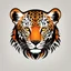 Placeholder: Logo. Orange, black and white palette Leopard in artistic style