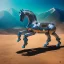 Placeholder: fullbody Drawing of 'Robot Horse',all metal parts,intricate detail,andrea bonelli,Kilian Eng,Ohrai,evan lee,Aleksandr Sidelnikov,KyuYong Eom,three quarters frontal aerial view,toned colors,16k