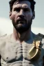 Placeholder: Ultra Realistic image, Roman sculpture, white marble material, Lionel Messi, gold crown of natural thorns, god crown, Renaissance style, sun rays background, waist up portrait, epic, celestial, cinematic lighting, God lights, 4k resolution, smooth details, soft lighting, unreal engine 5, art station, substance 3d.