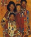 Placeholder: royal African American young family portrait by Egon Schiele