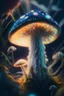 Placeholder: fungoid portrait in fungus garden, glowing pixies, hi detail, 4k, clear focus, depth of field, color correction, studio quality, backlight