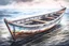 Placeholder: Fisherboat, realistic, colorfull, ocean, small boat, rowing boat