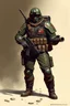 Placeholder: 1950 mad heavy tech bad ass soldier photo concept character