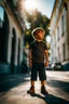 Placeholder: little boy that is standing on a sidewalk, inspired by Louisa Puller, trending on unsplash, viennese actionism, anamorphic lens flare, dynamic pose, shallow depth of field