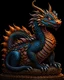 Placeholder: Cute handsome regal dragon by Jordan Nelson and Mingchen Shen. Trending on Artstation. Black scales . lighting, epic, 8k, highly detailed, centered, symmetry, painted, intricate, volumetric lighting, beautiful, rich deep colors masterpiece, sharp focus, ultra detailed, in the style of dan mumford and marc simonetti, astrophotography