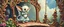 Placeholder: sacred geometry embroidered patterns, two totally symmetric fluffy angel robot gremlin slug nice cheerleader singing on ornate carved magical bridge in garden , full body portrait strong aura, oil painting and air brush, in swing net, strong wind
