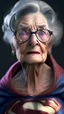 Placeholder: superman become old woman , ultra realistic, 4k, ultra detail, full body