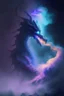 Placeholder: fog and smoke in a shape of a monsterous dragon and a colour of cosmos aurelion sol humanoid monster scarry