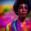 Placeholder: older man, fourty years old, masterpiece, best quality, family of three, ebony skinned, sparkling eyes, fluorescent skin, colorful makeup, afro, highly detailed body, afrofuturism, scifi, sun light, 4K, RAW, depth of field, high contrast, realistic details, 24mm