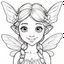 Placeholder: realistic FAIRY, adult, face view, cute, smile, beautiful, full view, realistic, coloring page, only draw lines, coloring book, clean line art, wildlife-inspired, kid style, –no sketch, color, –ar 3:4, white background, minimalistic black lines, 8k, minimal black color, low level black colors, coloring page, use pure black and white colors, avoid thick black colors, thin black line art, avoid colors, perfect shape, perfect clear lines, clear edges, white background,