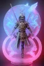 Placeholder: Futuristic Neon crystal skeleton samurai smoke glass fire water