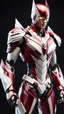 Placeholder: The flash robot with red and white color schemes, in the style of fairy academia, hard-edge style, agfa vista, dynamic pose, oshare kei, hurufiyya, rtx, close picture, intricate details, highly detailed, high details, detailed portrait, masterpiece,ultra detailed, ultra quality