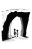 Placeholder: a minimal sketch of two kids inside a small crevice