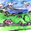 Placeholder: Drawing of Thun in the style of Quentin Blake