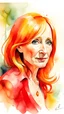 Placeholder: J.K. Rowling red hair watercolor