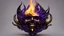 Placeholder: Guy's soul in flame, black, gold, glass, crystal, Vetle purple