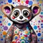 Placeholder: Crazy Lemur in takashi murakami art style