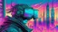 Placeholder: Clear Focus, High resolution, Cyberpunk skyline, comic style