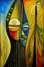 Placeholder: Style by Gabriel Pacheco and Joan Miro and Clive Barker, abstract surreal art, a metaphorical representation of an ephemeral trianglular relationship to rivalry, lunatic grass shine textures, surreal masterpiece, juxtaposition of the uncanny and the banal, sharp focus, weirdcore, never-before-seen