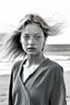 Placeholder: Gemma ward, little girl, on the beach, in the wind