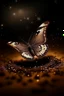 Placeholder: Luminous brown butterfly and manure full of stars