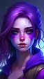 Placeholder: A beautiful girl with a purple face A game hero that is nowhere to be found