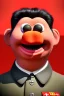 Placeholder: Waist up muppet Portrait, Kim Jong-un muppet doll, black suit, photo studio, red background, unreal engine 5, concept art, art station, god lights, ray tracing, RTX, lumen lighting, ultra detail, volumetric lighting, 3d.