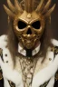 Placeholder: Realistic geometric shape anime black metal corpsepaint Slipknot Joey mask god with golden crown