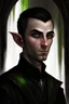 Placeholder: half-elf clean shaven man wearing black