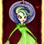 Placeholder: extrem tim burton style and disney style of an old and extrem malicious stepmother, sharp focus, sneaky eyes, old face