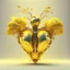 Placeholder: golden robot heart with tree wings