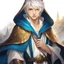 Placeholder: Fantasy World, A boy only wearing a closed wizards robe, and wearing a wizards hat. White Hair. Golden Eyes